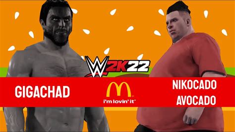 Wwe K Nikocado Avocado Vs Gigachad At Mcdonald S Youtube