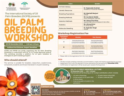 The International Society For Oil Palm Breeders Oil Palm Breeding