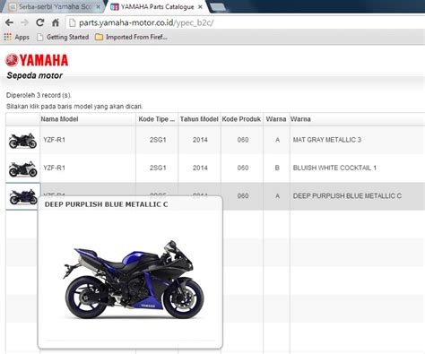 Mengintip Moge Yamaha Dari Website Parts Catalougenya Rtb Web Id