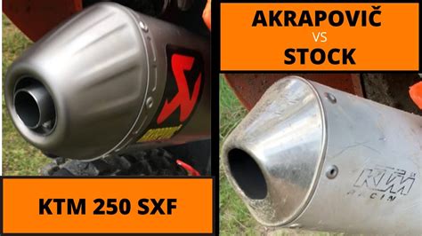 Ktm Sxf Akrapovic Vs Stock Exhaust Youtube