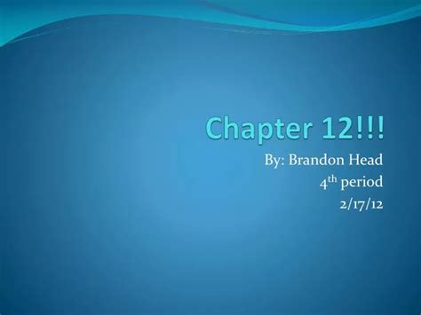 Ppt Chapter 12 Powerpoint Presentation Free Download Id4524775