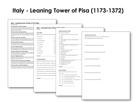 Italy - Leaning Tower of Pisa (1173-1372) | Made By Teachers
