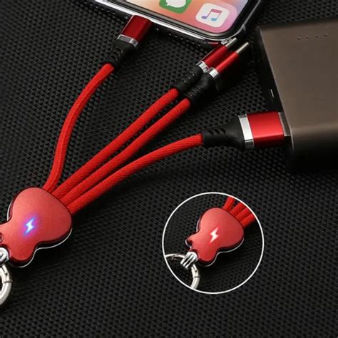 C 8 Pin Key Chain Fast Charger Wire 3 In1 Usb Cable Charging Cable Data Cord Eur 445 Picclick Fr