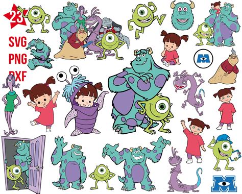 Disney Monsters Inc Svg Mike Wazowski Svg Sulley Svg Boo Inspire