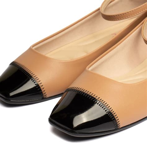 Sapatilha Feminina Moleca Bicolor Nude Preto Bege Preto