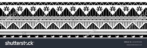 Abstract Seamless Border Pattern Tribal Fiji Stock Vector Royalty Free