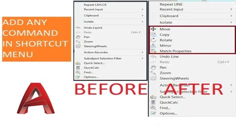 Adding Command In Shortcut Menu Customize Right Click Menu Autocad