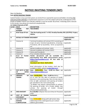 Fillable Online List Of Documents To Be Submitted In Part 1 Bid Fax