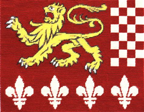 Passant Lion Heraldry Flag In Paprika Red Tapestry Download