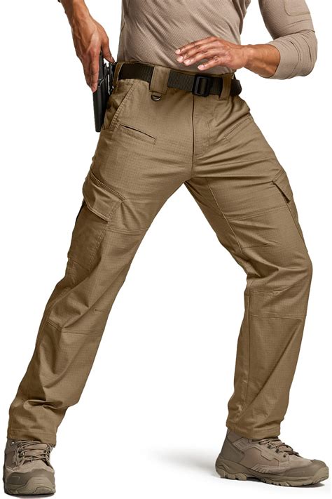 Cqr Mens Flex Ripstop Tactical Pants Water Resistant Stretch Cargo Pants Lightweight Edc