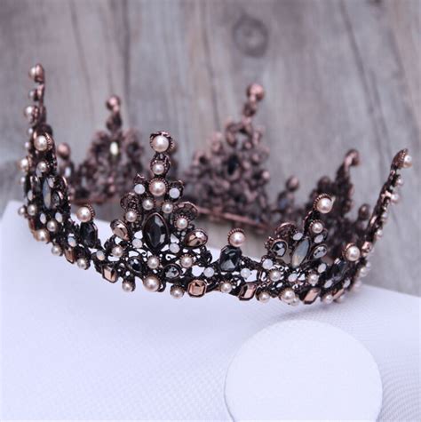 Luxury Antique Copper Crystal Queen Wedding Bridal Party Pageant Prom