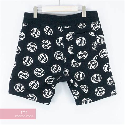楽天市場Supreme AW Fuck Em Sweatshort シュプリーム ファックEMスウェットショーツ 総柄ハーフパンツ ショートパンツ ブラック サイズS