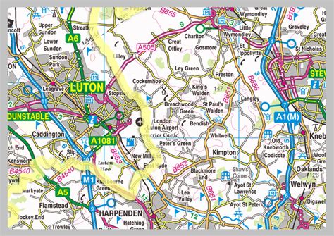 Bedfordshire County Map I Love Maps