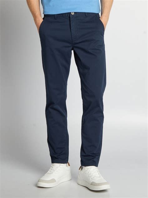 Pantalon Chino Slim L Bleu Marine Kiabi