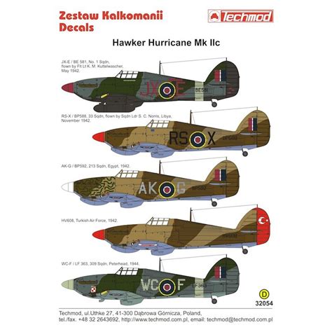 Techmod Decal Decal Hawker Hurricane Mk Iic Bei Hobbies Num