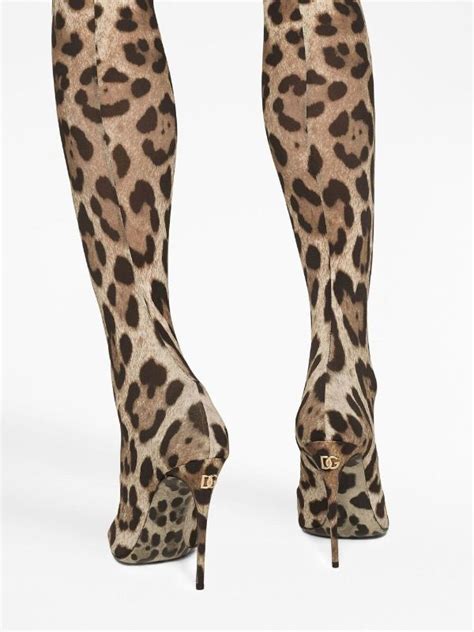 Leopard Print Thigh High Boots Dolce Gabbana Eraldo