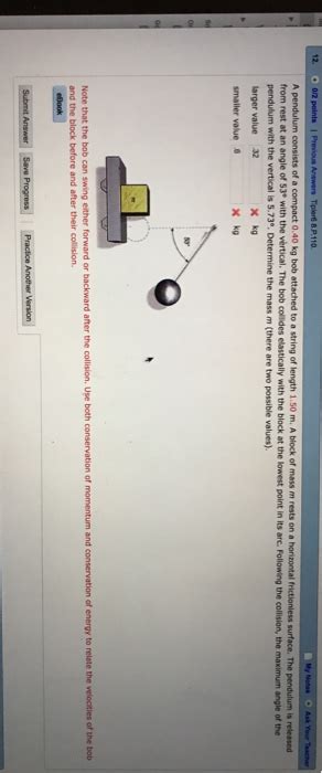 Solved A Pendulum Consists Of A Compact 0 40 Kg Bob Attached Chegg