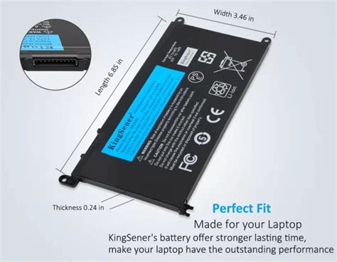 WDX0R Battery For Dell Inspiron 13 14 15 17 5000 7000 Series