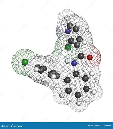 Boscalid Fungicide Molecule D Rendering Stock Illustration