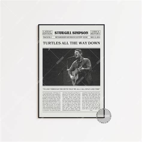 Sturgill Simpson Retro Newspaper Print Turtles All The Way Down Poster