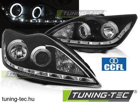 Első lámpák FORD FOCUS II 02 08 10 ANGEL EYES CCFL BLACK Tuning Tec