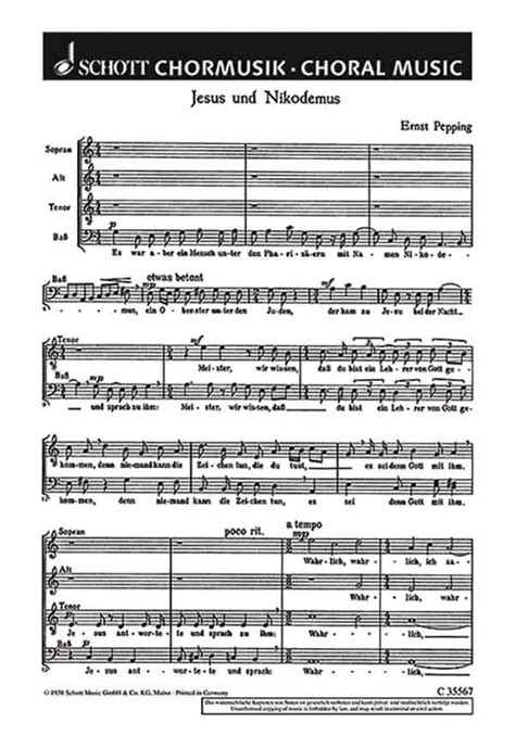 3 Evangelien Motetten Nr 1 von Ernst Pepping Noten für gemischten Chor