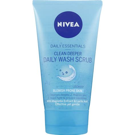 Nivea Daily Essentials Clean Deeper Daily Wash Scrub 150ml Woolworths