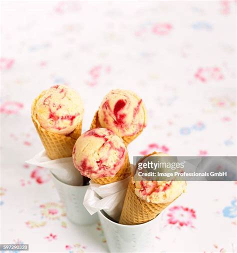 110 Raspberry Ice Cream Cone Stock Photos, High-Res Pictures, and Images - Getty Images