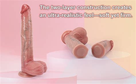 Amazon Extra Thick Inch Realistic Dildo Dual Density Silicone Dildo For Advanced Player