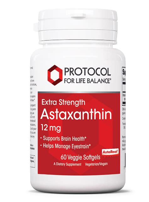 Astaxanthin 12 Mg Extra Strength 12 Mg Protocol For Life Balance