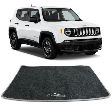 Tapete Porta Malas Jeep Renegade 2015 2016 PCD Preto Carpete Emblema E