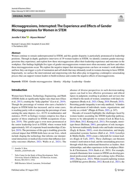 (PDF) Microaggressions, Interrupted: The Experience and Effects of ...