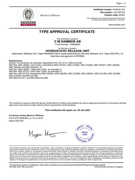 EPIRB HRU Type Approval | PDF