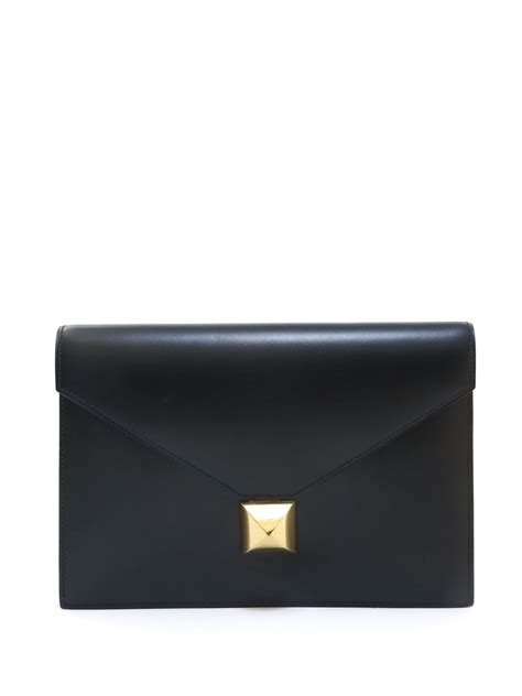 Hermès 1990s Stud Detail Clutch Bag Farfetch