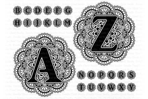 Mandala Alphabet SVG