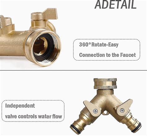 2 Way Brass Connector Brass Outdoor Tap Connector For Dual Hose