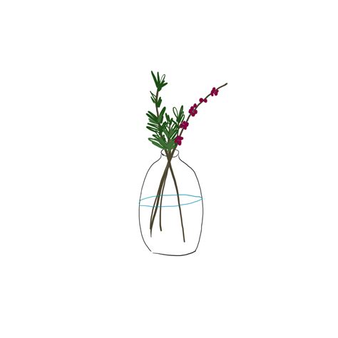 Hand Painted Material White Transparent Vase Hand Painted Illustration