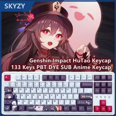 Hu Tao Keycap Cherry Profile Genshin Impact Theme Anime Pbt Dye Sub