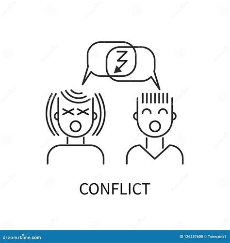 Conflict Line Icon Stock Vector Illustration Of Conflict 126237600