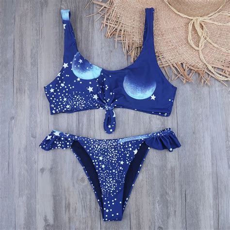 Star Brazilian Bikini Set Reversible Bathing Suits Push Up Bikinis Sexy