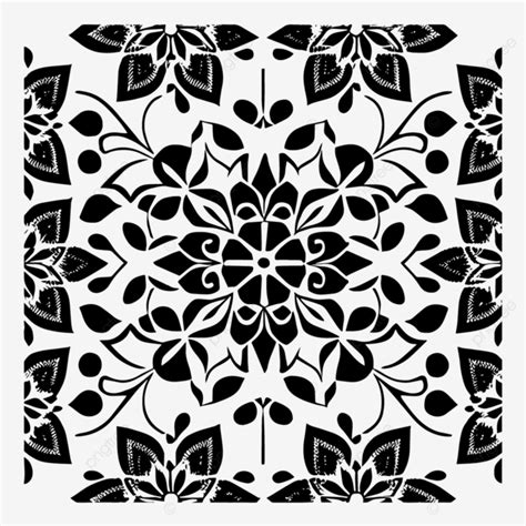 Black And White Floral Mandala Pattern Vector Design Floral Mandala