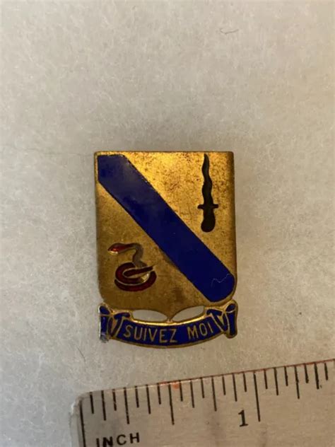 AUTHENTIC WWII US Army 14th Cavalry Regiment Unit DI DUI Crest Insignia