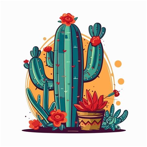 Arte Vetorial De Cacto Ilustra O Cinco De Mayo M Xico Vetor Premium