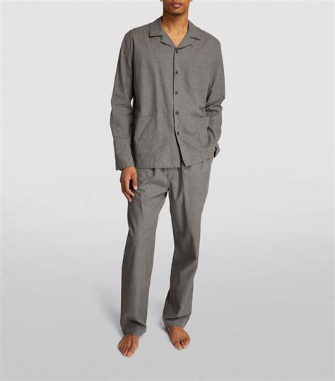 Mens Sunspel Grey Cotton Pyjama Shirt Harrods Uk