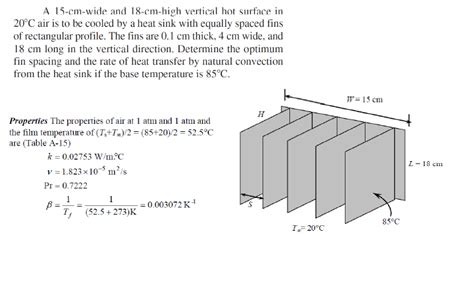 Solved A 15 Cm Wide And 18 Cm High Vertical Hot Surface In Chegg