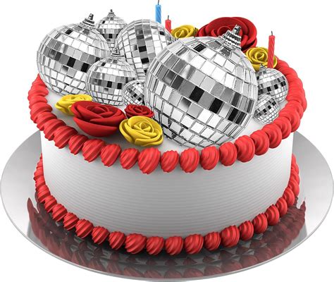 Amazon 8 PCS Disco Ball Cake Toppers Decoration Silver Mirror