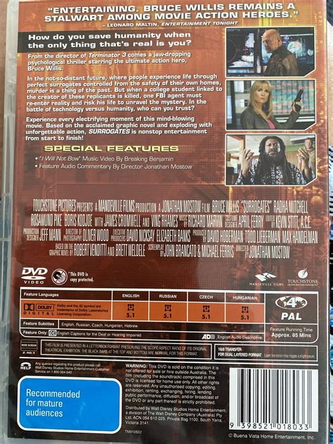 Surrogates Dvd 2009 Bruce Willis J1 9398521018033 Ebay