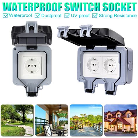 Ip66 Weatherproof Waterproof Outdoor Wall Power Socket Box16a Single