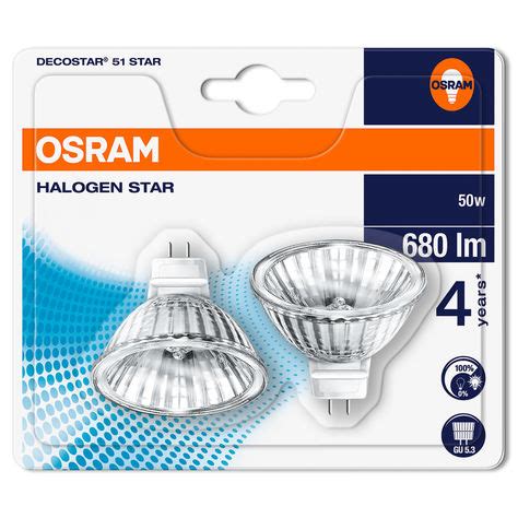 Halogen Star Decostar 50W 12V 680Lm 4 Years Osram 2st Nätmat