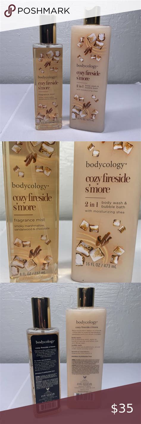 Bodycology Cozy Fireside Smores Body Wash Bubble Bath Fragrance Mist